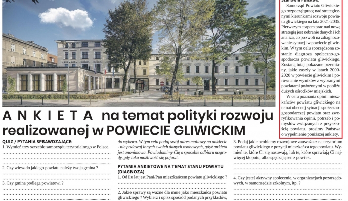 Ankieta dla mieszkańców powiatu gliwickiego