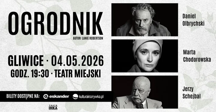 Grafika promocyjna wydarzenia Spektakl „Ogrodnik” w Teatrze Miejskim w Gliwicach