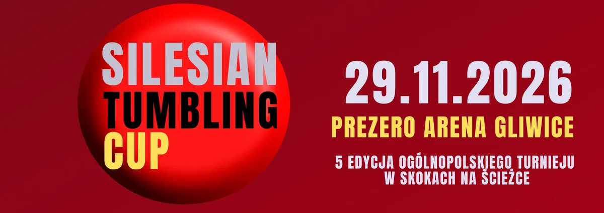 Grafika promocyjna wydarzenia Silesian Tumbling Cup w Gliwicach