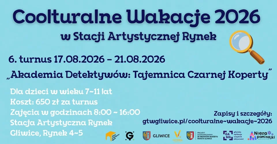 Grafika promocyjna wydarzenia Akademia Detektywów: Tajemnica Czarnej Koperty – półkolonie letnie