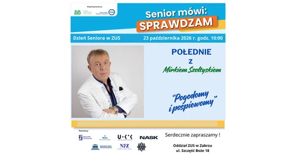 Grafika promocyjna wydarzenia Dzień Seniora w ZUS w Zabrzu