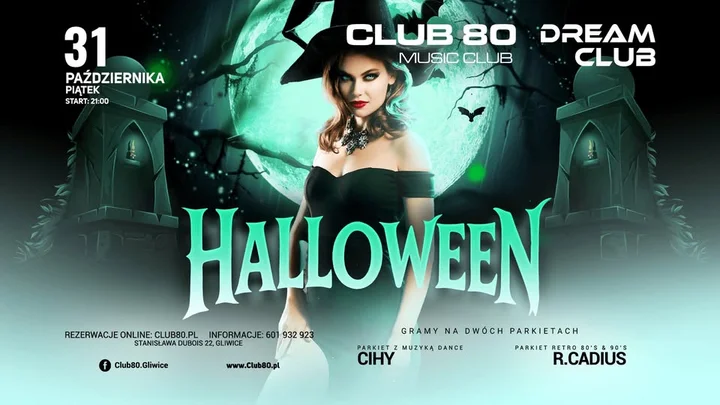 Grafika promocyjna wydarzenia Halloween Night w Club 80 Gliwice — 31 października 2025