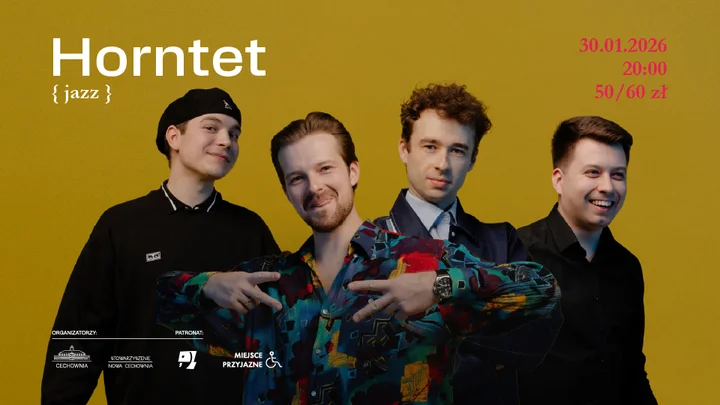 Grafika promocyjna wydarzenia HORNTET w Cechowni — koncert premierowy „Direct Message” (Gliwice)