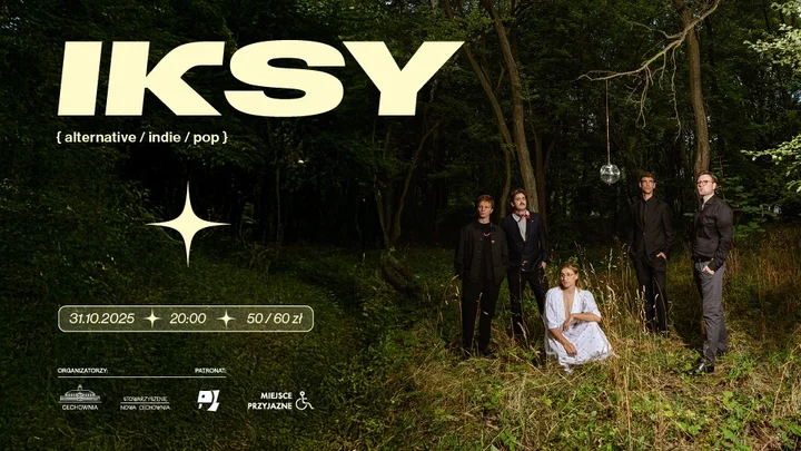 Grafika promocyjna wydarzenia IKSY — koncert w Cechowni (Gliwice, 31 października 2025)