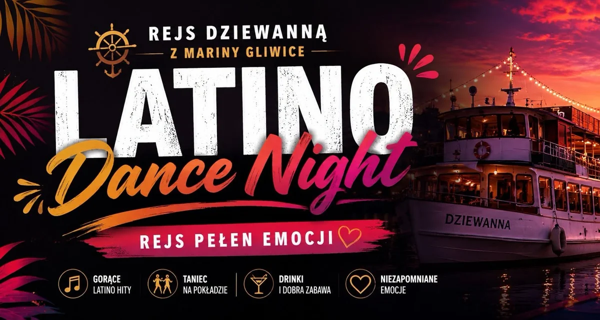 Grafika promocyjna wydarzenia LATINO DANCE NIGHT – rejs taneczny