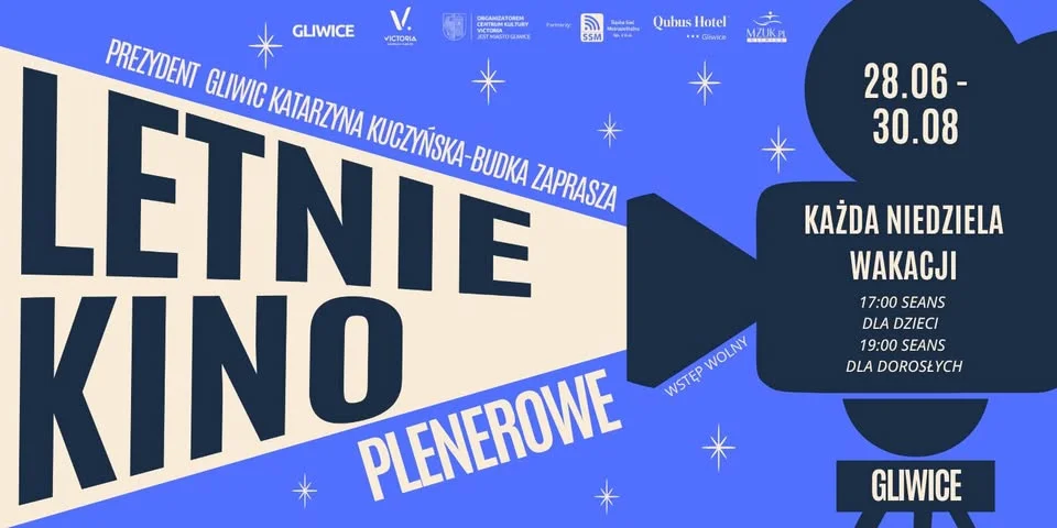 Grafika promocyjna wydarzenia Letnie Kino Plenerowe | 2026 w Gliwicach