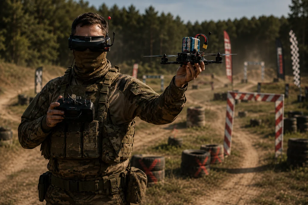 Grafika promocyjna wydarzenia Mistrzostwa Polski w COMBAT FPV