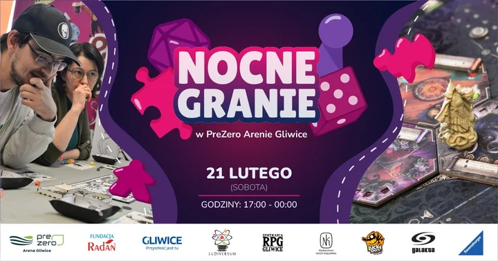 Grafika promocyjna wydarzenia Nocne Granie w PreZero Arenie Gliwice