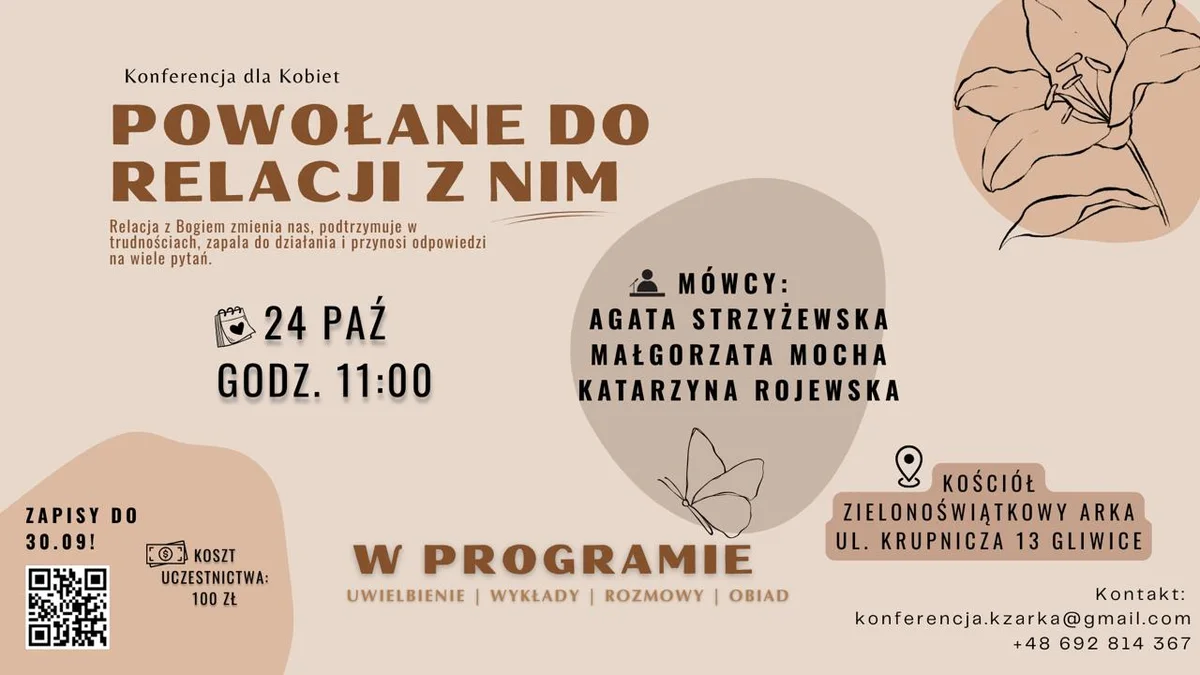 Grafika promocyjna wydarzenia Powołane do relacji z Nim – konferencja w Gliwicach