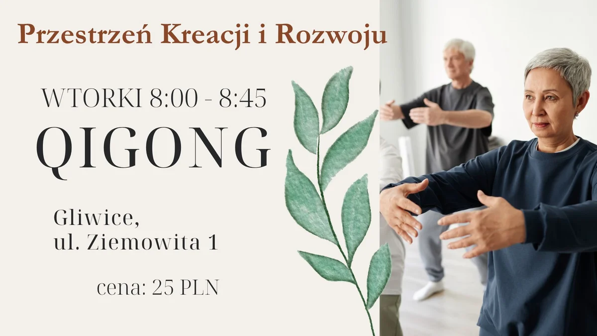 Grafika promocyjna wydarzenia Qigong w Gliwicach