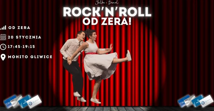 Grafika promocyjna wydarzenia ROCK N ROLL OD ZERA w Szkole Tańca Mohito Gliwice
