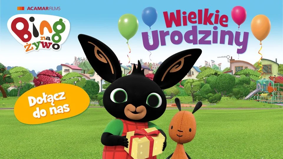 Grafika promocyjna wydarzenia Teatralne spotkanie z króliczkiem Bing w Gliwicach