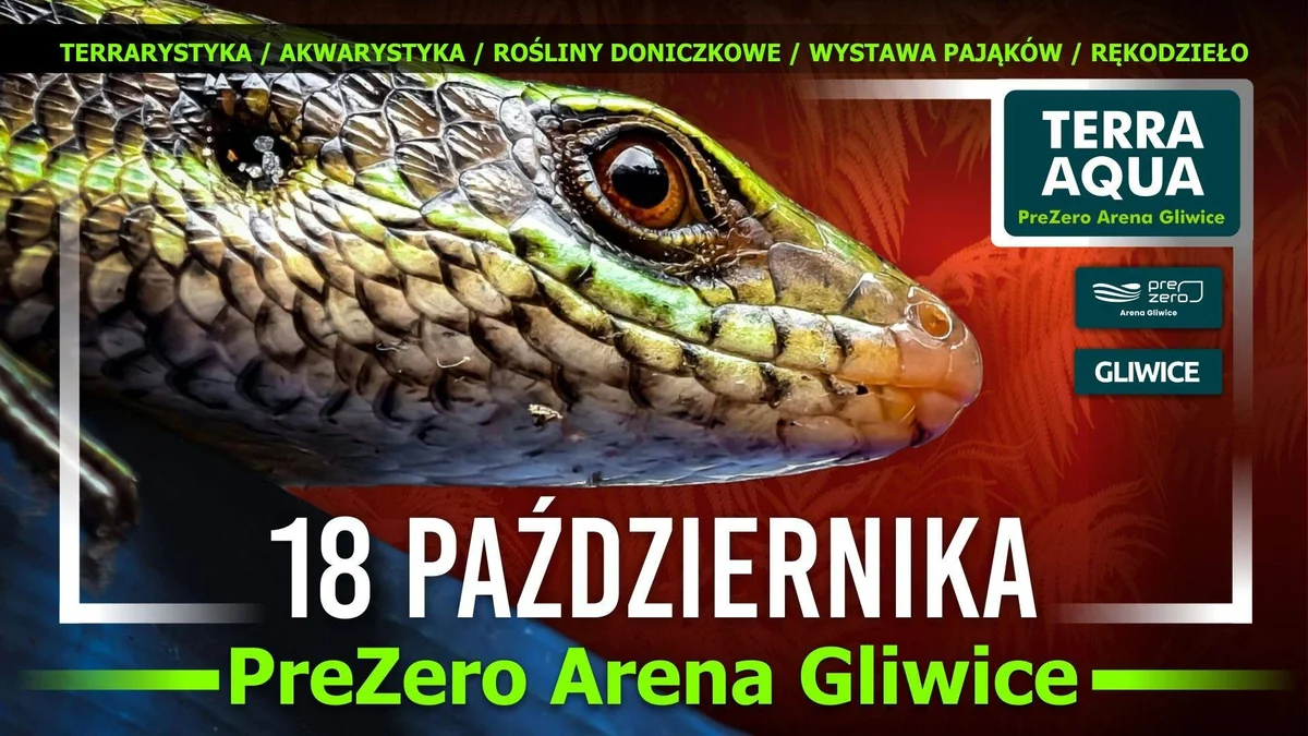 Grafika promocyjna wydarzenia TERRA AQUA Gliwice – świat egzotyki