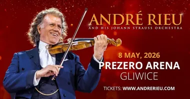 Grafika promocyjna wydarzenia André Rieu w Gliwicach — koncert 8 maja 2026