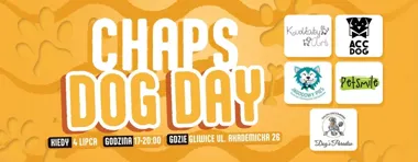 Grafika promocyjna wydarzenia Dog Day w Chaps Gliwice – psy wybiorą nowe menu, a do tego czekają atrakcje dla pupili