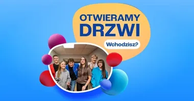 Grafika promocyjna wydarzenia Drzwi otwarte w TEB Liceum i Technikum w Gliwicach – szkoła od środka