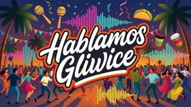 Grafika promocyjna wydarzenia Hablamos Gliwice — potyczki z hiszpańskim w centrum miasta