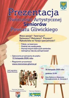 Grafika promocyjna wydarzenia Prezentacja Twórczości Artystycznej Seniorów Powiatu Gliwickiego