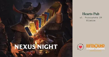 Grafika promocyjna wydarzenia Riftbound – Nexus Nights w Gliwicach
