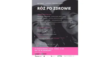 Grafika promocyjna wydarzenia Róż po zdrowie – intymnie o życiu i zdrowiu kobiet