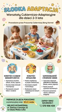 Grafika promocyjna wydarzenia Słodka Adaptacja zajęcia sensoryczne