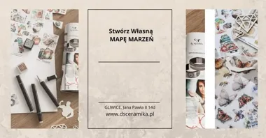 Grafika promocyjna wydarzenia Stwórz Mapę Marzeń w Gliwicach – kreatywny warsztat, który porządkuje cele i inspiruje