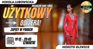 Grafika promocyjna wydarzenia TANIEC UŻYTKOWY — WAKACYJNY KURS W GLIWICACH