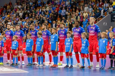 Grafika promocyjna wydarzenia UEFA Futsal Champions League – finałowa runda w Gliwicach