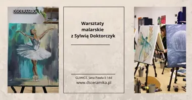 Grafika promocyjna wydarzenia Warsztaty malarskie GLIWICE Pracownia DSCERAMIKA – kameralne malowanie z Sylwią Doktorczyk