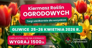 Grafika promocyjna wydarzenia Wiosenny kiermasz roślin ogrodowych – Gliwice 2026