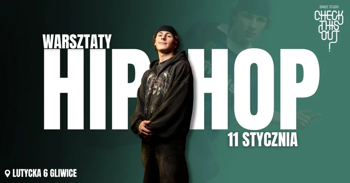 Grafika promocyjna wydarzenia Warsztaty HIP HOP z Jędrasem w Gliwicach