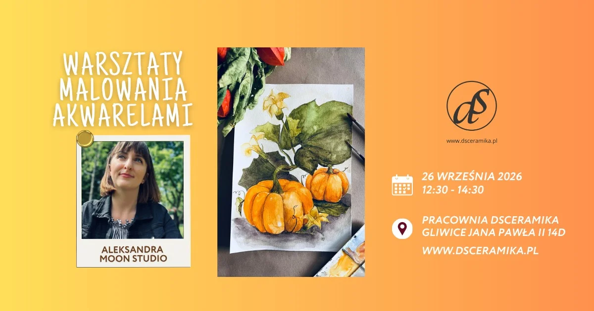 Grafika promocyjna wydarzenia MOON STUDIO: akwarele w Gliwicach