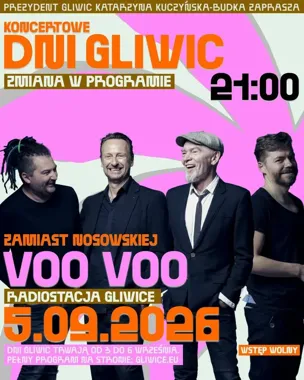 Voo Voo zastąpi Kasię Nosowską na Dniach Gliwic. Zmiana w sobotnim programie