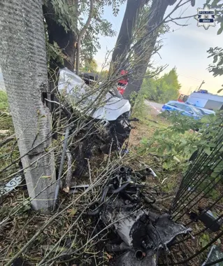 Śmiertelny wypadek w Gliwicach. Samochód uderzył w drzewo