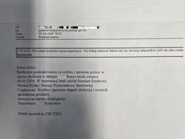 Skradł alkohol i zakupy - znaleźli go w zaroślach, towary wróciły