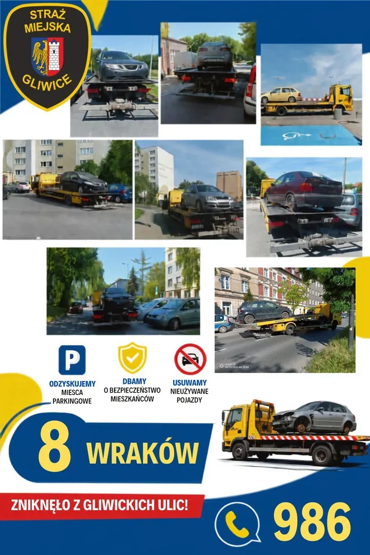 Z ulic Gliwic zniknęło 8 wraków - strażnicy sięgnęli po przepis