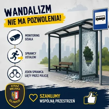 Butelki z kosza doprowadziły policję do sprawców dewastacji w Gliwicach