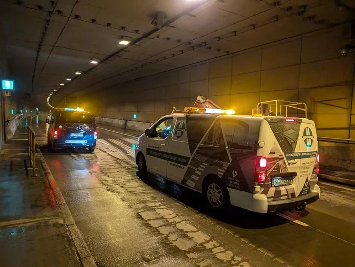 Nocny serwis w tunelu DTŚ. Gliwicki odcinek przechodzi przegląd bezpieczeństwa