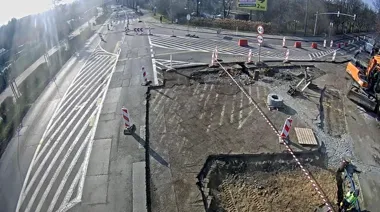 Przebudowa skrzyżowania Wyspiańskiego i Orlickiego idzie zgodnie z planem