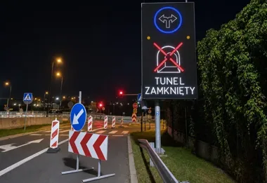 Nocne zamknięcie tunelu DTŚ w Gliwicach. Kierowców czeka objazd
